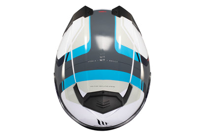 WHITE, GREY & BLUE ATOM 2 SV C17 EMALLA MATTE HELMET