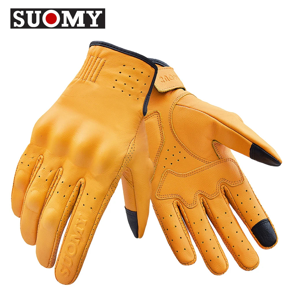 Yellow Vintage Leather Motorcycle Gloves – Mola Moto