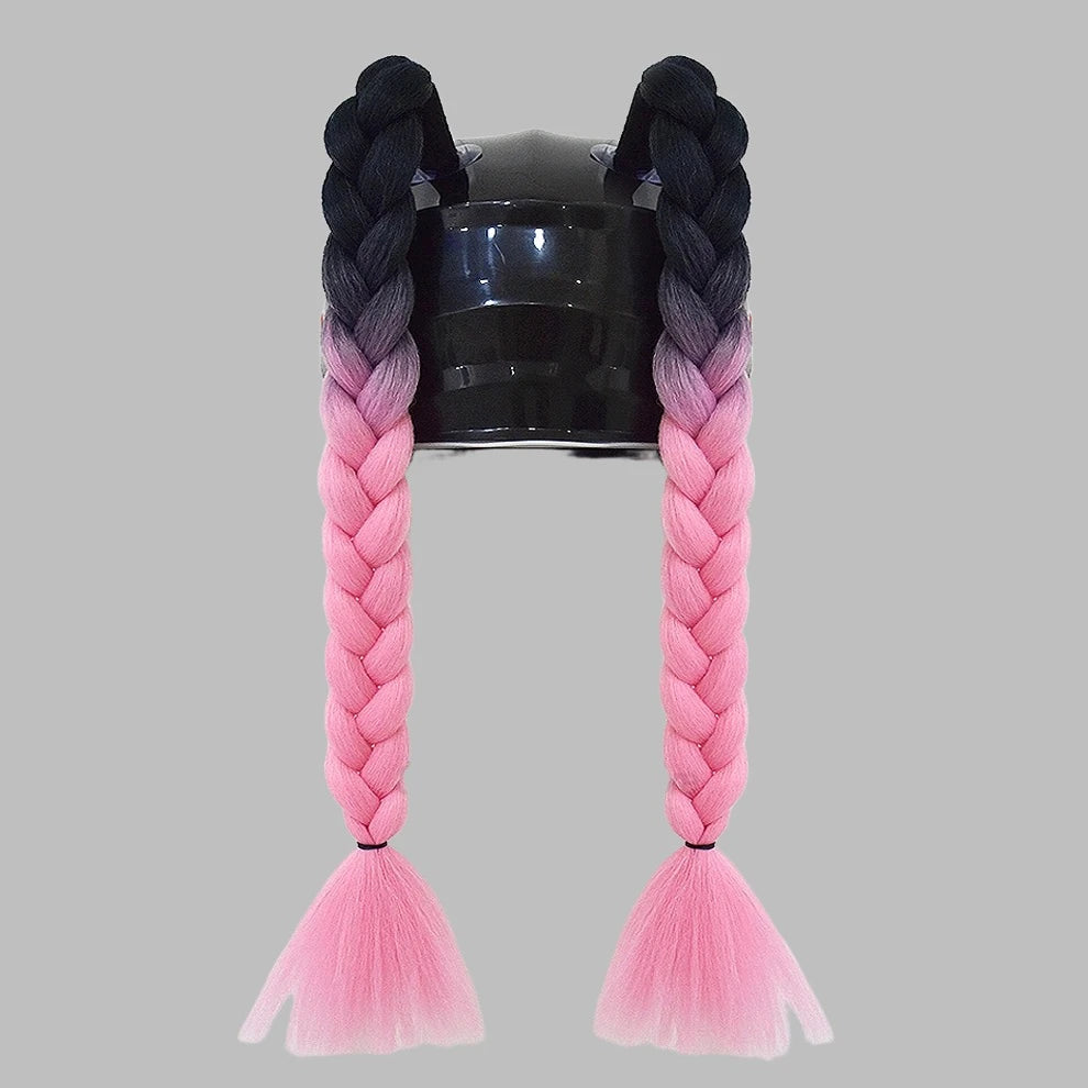 braids for motorcycle helmet HHongJM Pigtail Motorcycle Helmet Braids - High
